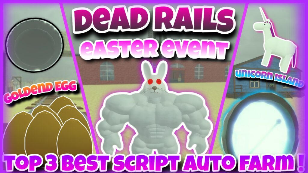 [🐰EASTER EVENT🐰]💥Roblox Dead Rails(Alpha)💥|Auto farm Goldend egg|unicorn island|UFO|*NO KEY*