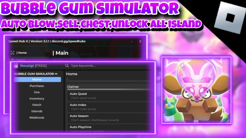 [OP]🍬Roblox bubble gum simulator infinity🍬|script auto blow,sell,chest,unlock all island