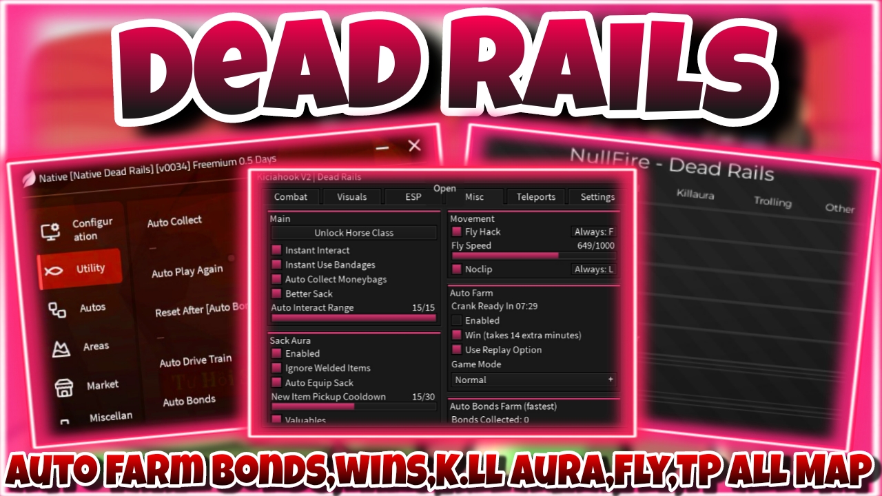 [VERY OP]🚂Roblox Dead Rails🚂|Top 3 best script auto farm bonds,wins,k.ll aura,fly,TP all map