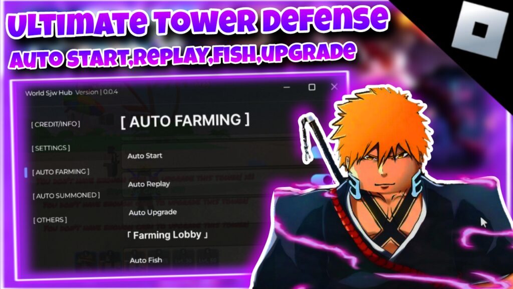 [OP]Roblox Ultimate Tower Defense|script auto start,upgrade,replay,fish|world Sjw Hub|*BEST SCRIPT*
