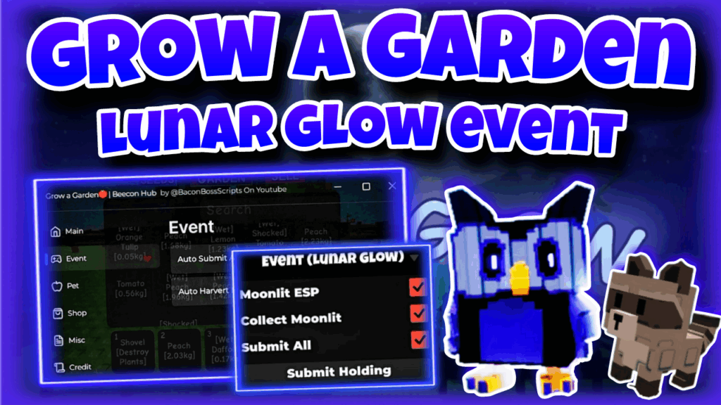 [🌜Lunar event 🌜]🧑‍🌾Roblox script Grow a Graden🧑‍🌾|Script collect moonlit,submit all|Becoon & Tora