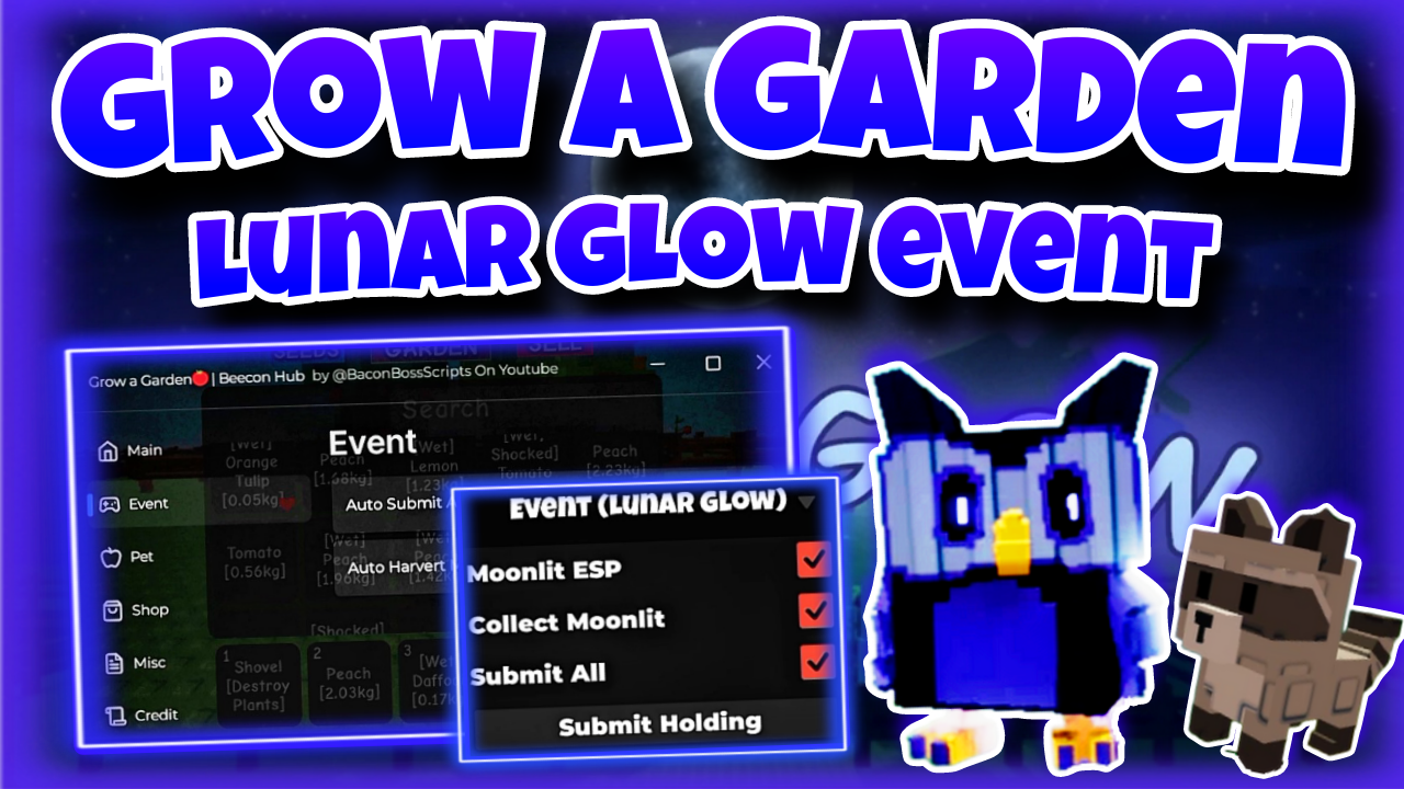 [🌜Lunar event 🌜]🧑‍🌾Roblox script Grow a Graden🧑‍🌾|Script collect moonlit,submit all|Becoon & Tora