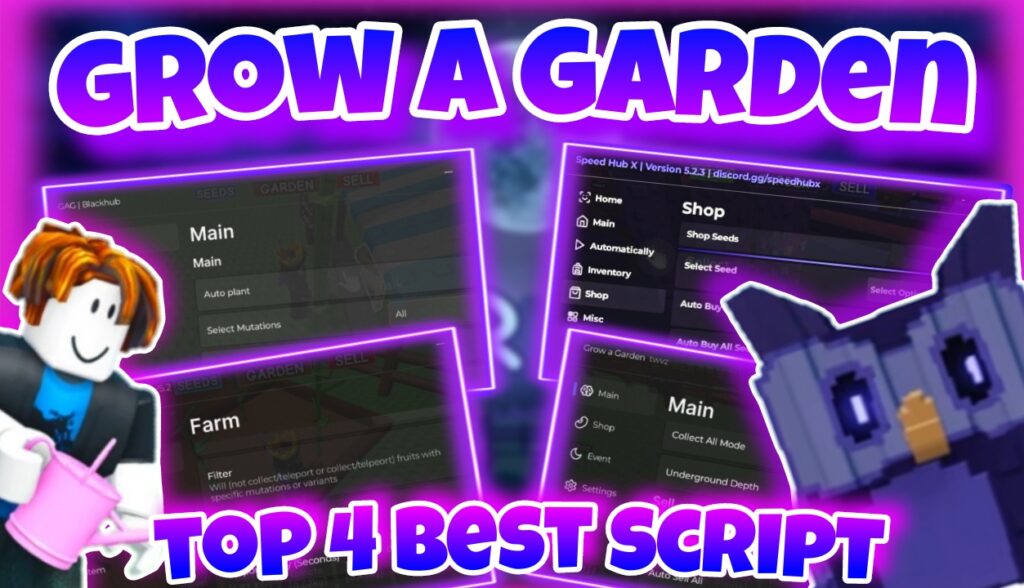 [OP]🧑‍🌾Roblox grow a garden🧑‍🌾|Top 4 best script auto collect fruit,sell,buy egg,gear|*NO KEY*