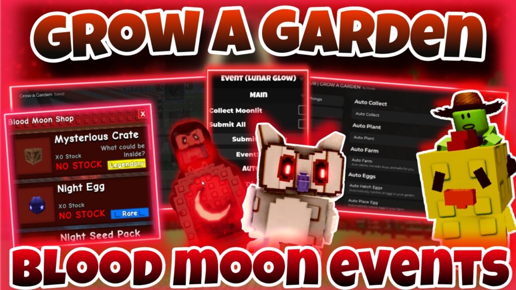 [OP]🔥Roblox grow a garden🔥|script Blood moon events|script collect moonlit,submit all|chicken zombie