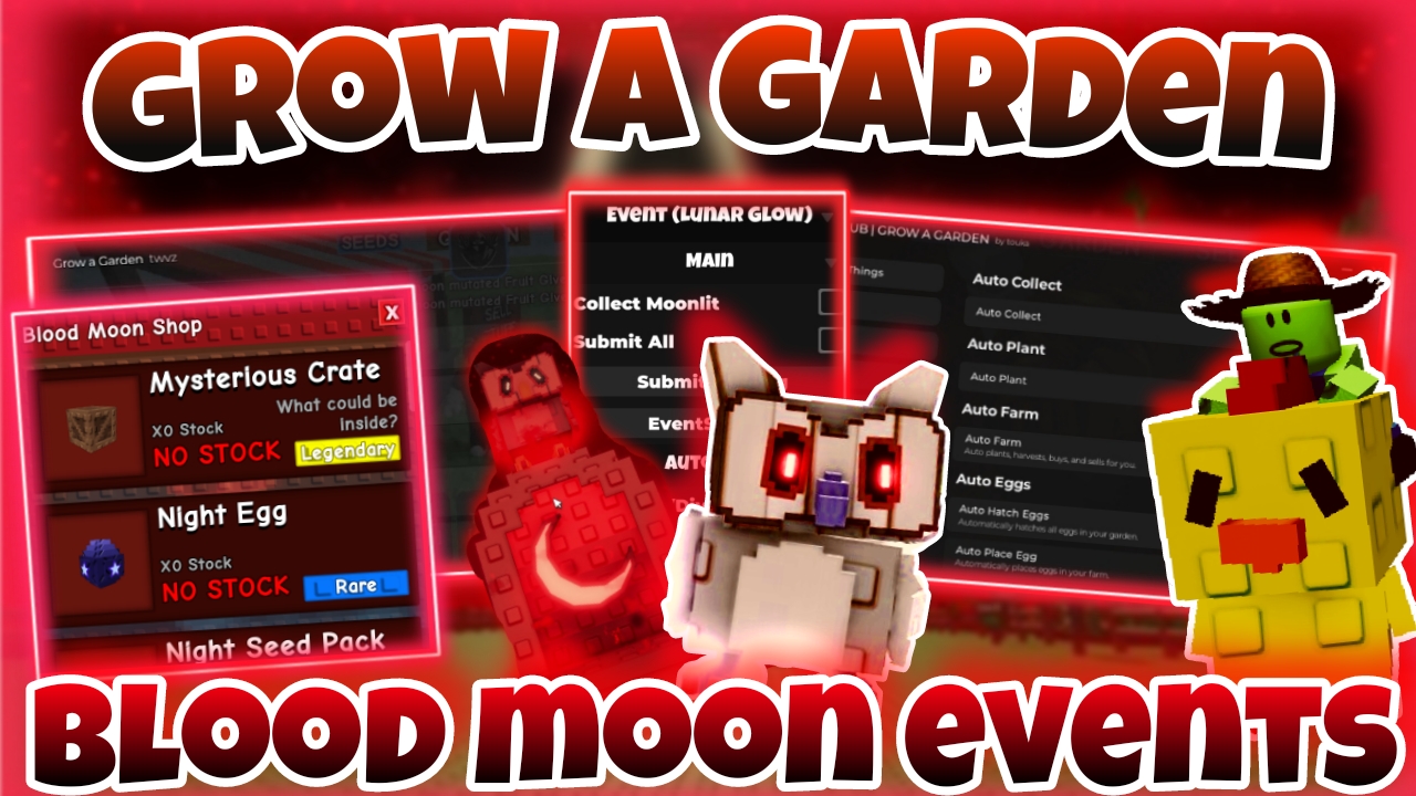 [OP]🔥Roblox grow a garden🔥|script Blood moon events|script collect moonlit,submit all|chicken zombie