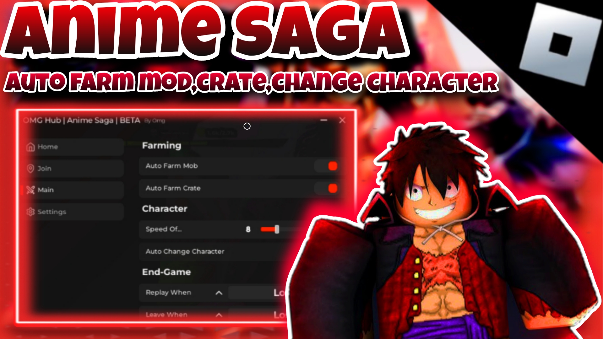 [OP]🔥Roblox Anime Saga🔥|Best script auto farm mod,crate,change character,combo,more..|OMG HUB|*FREE*