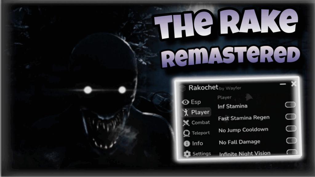 [OP]Roblox The Rake remastered|best script inf stamina,esp,dupe point,get flare gun,speed,…|*FREE*