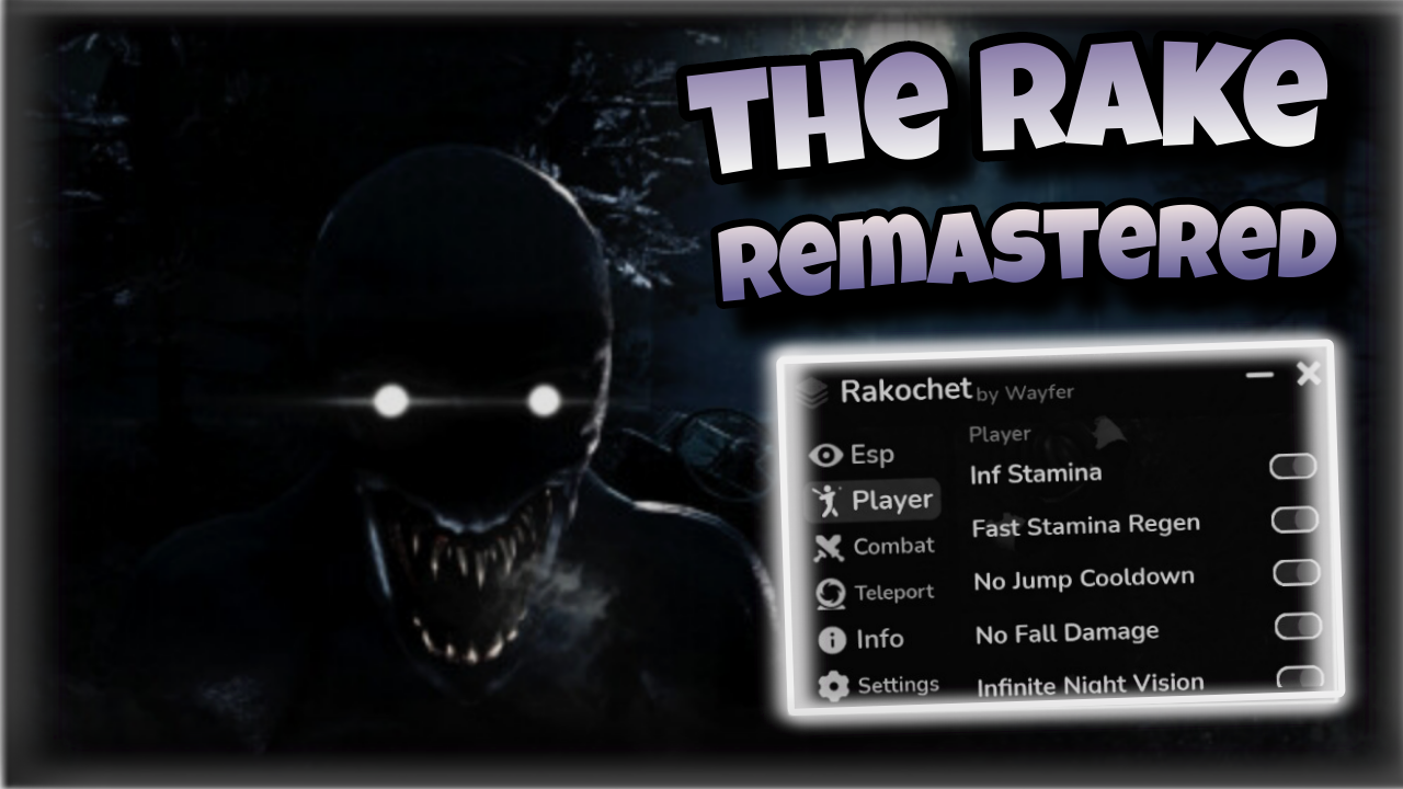 [OP]Roblox The Rake remastered|best script inf stamina,esp,dupe point,get flare gun,speed,…|*FREE*