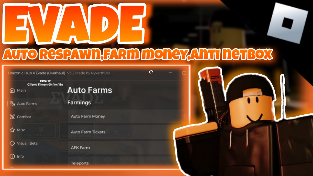 [OP]Roblox evade|best Script auto farm money,event,Fly,Speed|Draconic Hub|*KEYLESS*