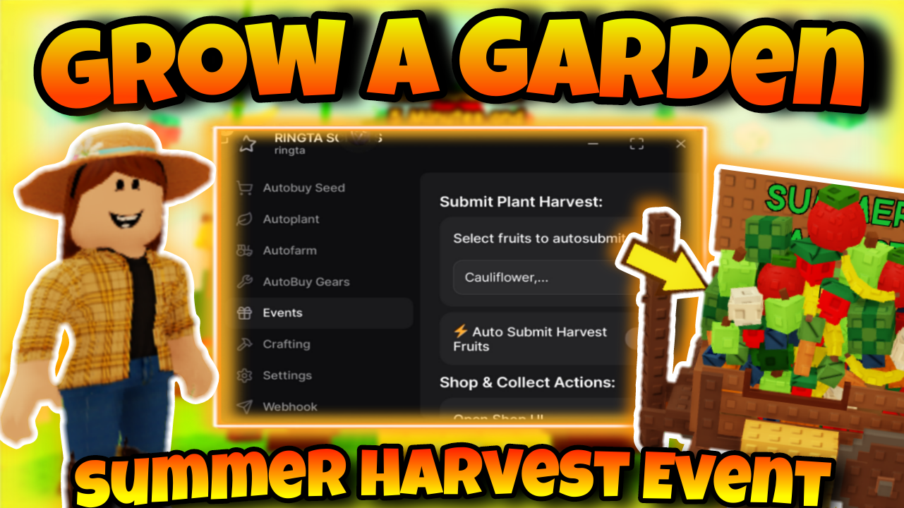[Summer Harvest Event]🌞Roblox Grow a Graden🌞|best Script auto farm event,shop,buy|RINGTA|*KEYLESS*