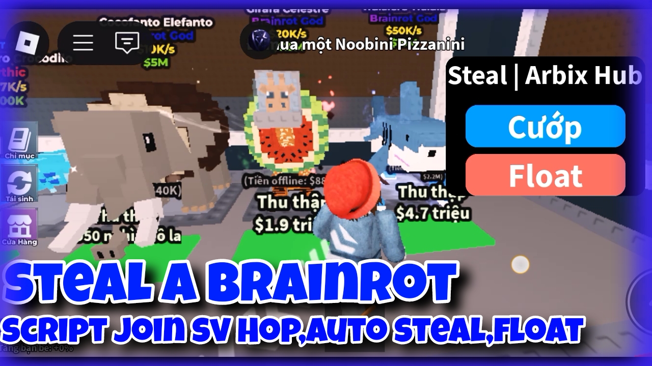 [🌈]🥷Roblox steal a brainrot🥷|best script join sever hop,auto steal,float|Arbix & Lifea|UPDATE|*FREE*