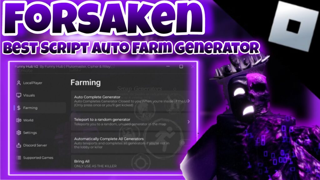 [Noli🎭]Roblox Forsaken|best script auto farm generator,infsaitamina|Mobile/PC|Funny Hub V2|*KEYLESS*