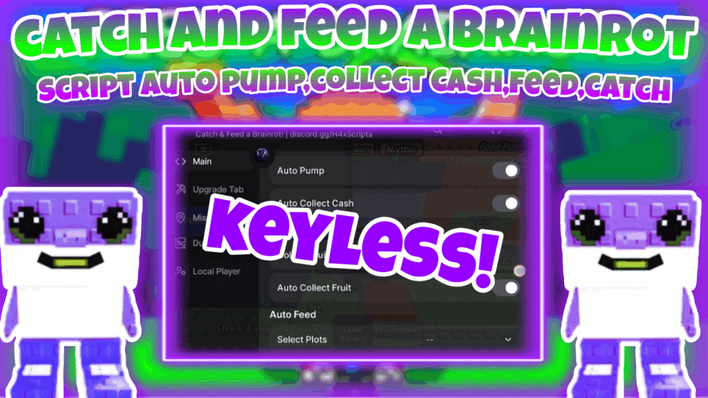 [OP]Roblox catch and feed a brainrot|best script auto pump,collect cash,feed,catch|H4xscript|Keyless
