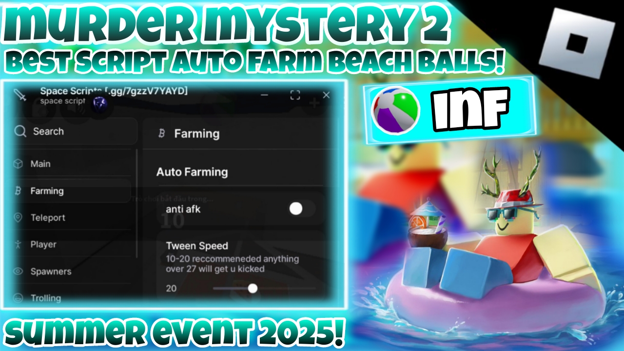 [summer event 2025]Roblox Murder mystery 2|best script auto farm Beach Balls|*KEYLESS*