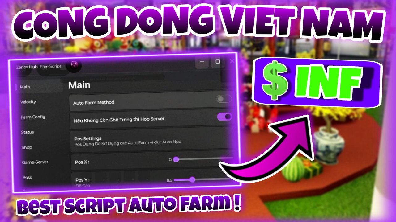[OP]🇻🇳Roblox Cong Dong Viet Nam🇻🇳|Best script auto farm money,boss,NPC|Zenox Hub|mobile/PC|*FREE*