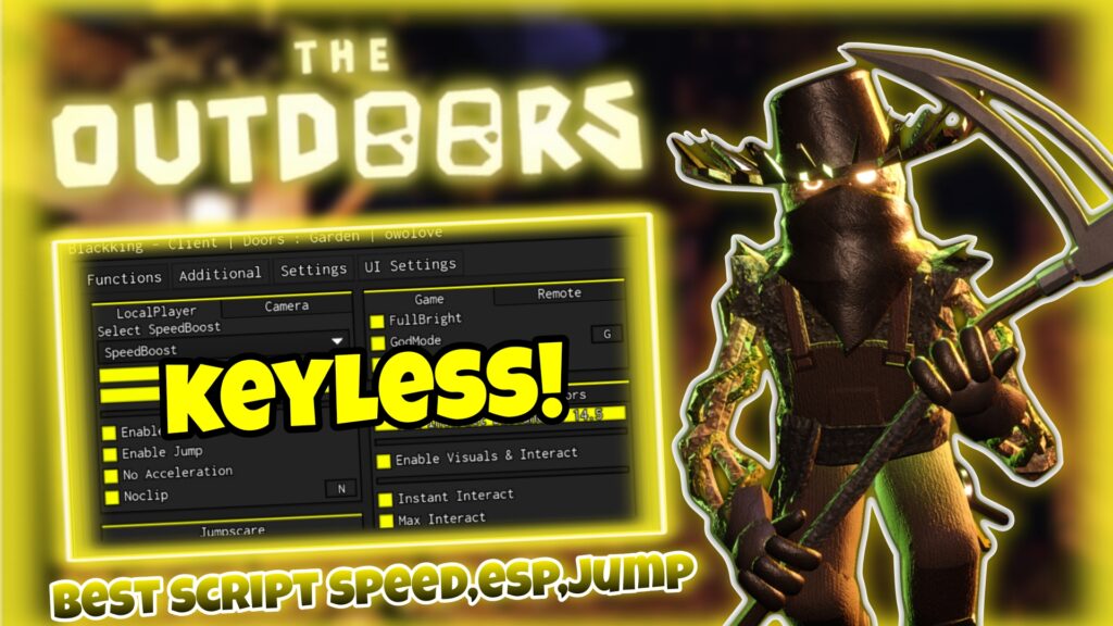 [The Outdoors]✨Roblox Doors✨|best script the Outdoors|speed,jump,esp,fullbright|Blackking|*KEYLESS*