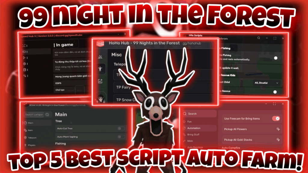 [FISHING🎣]Roblox 99 night in the forest|Mobile/PC|Top 5 best script auto farm|*FREE*