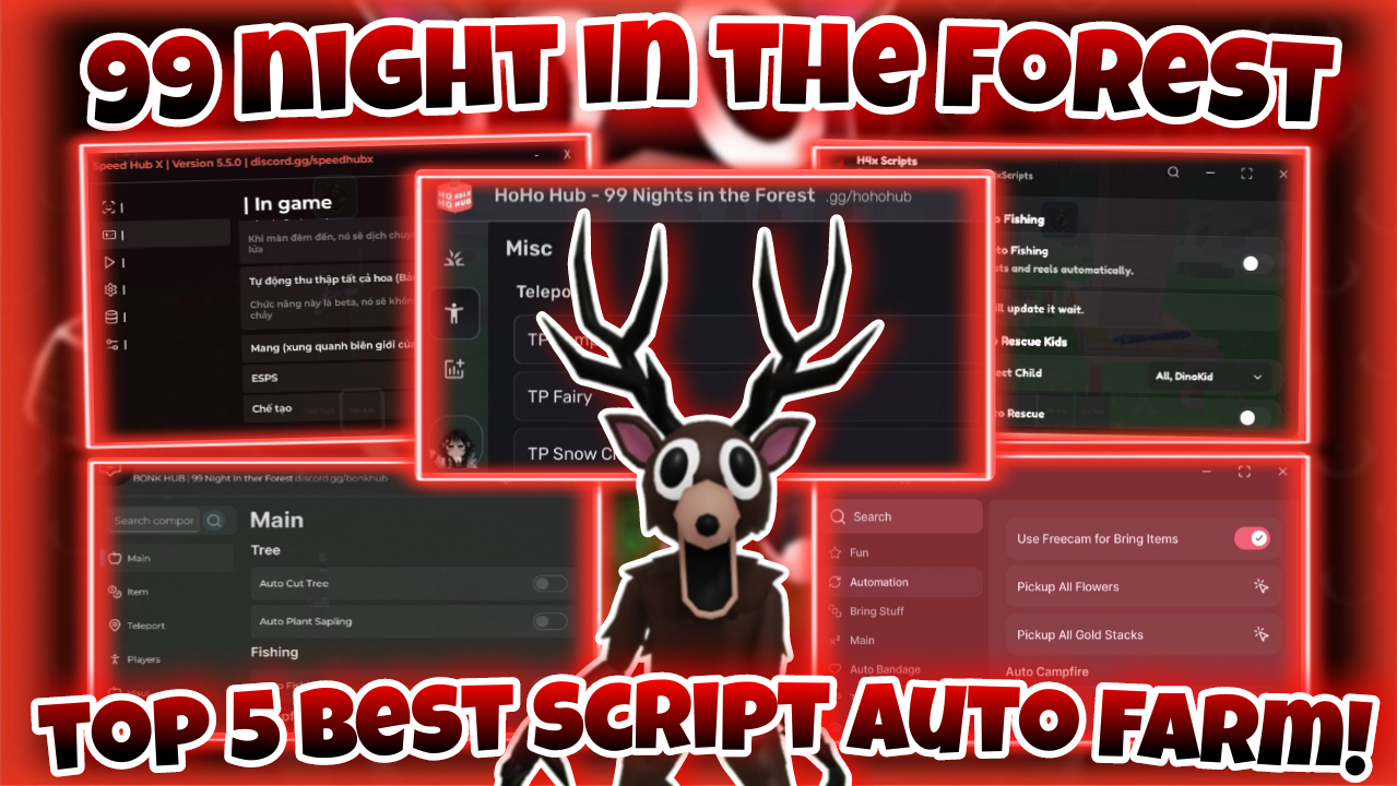 [FISHING🎣]Roblox 99 night in the forest|Mobile/PC|Top 5 best script auto farm|*FREE*