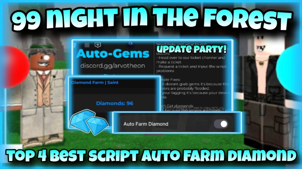[UPDATE PARTY]🎊Roblox 99 night in the forest🎊|top 4 best script auto farm diamond|OP|*FREE*