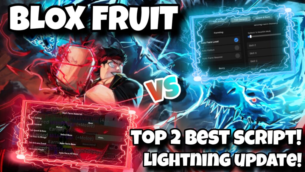 [Lightning Update⚡]Roblox Blox fruit|Top 2 best script auto farm|mobile/PC|Min & Kimp|*KEYLESS*