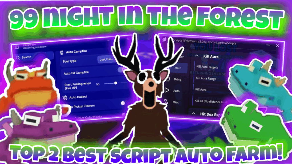 [Update Frog]🐸Roblox 99 night in the forest🐸|top 2 best script auto farm|Voidware & H4xscript|*FREE*