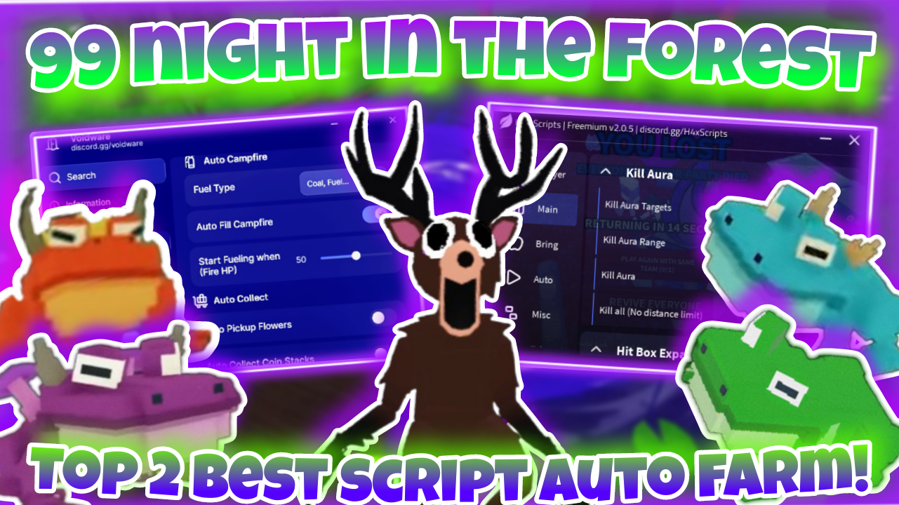 [Update Frog]🐸Roblox 99 night in the forest🐸|top 2 best script auto farm|Voidware & H4xscript|*FREE*