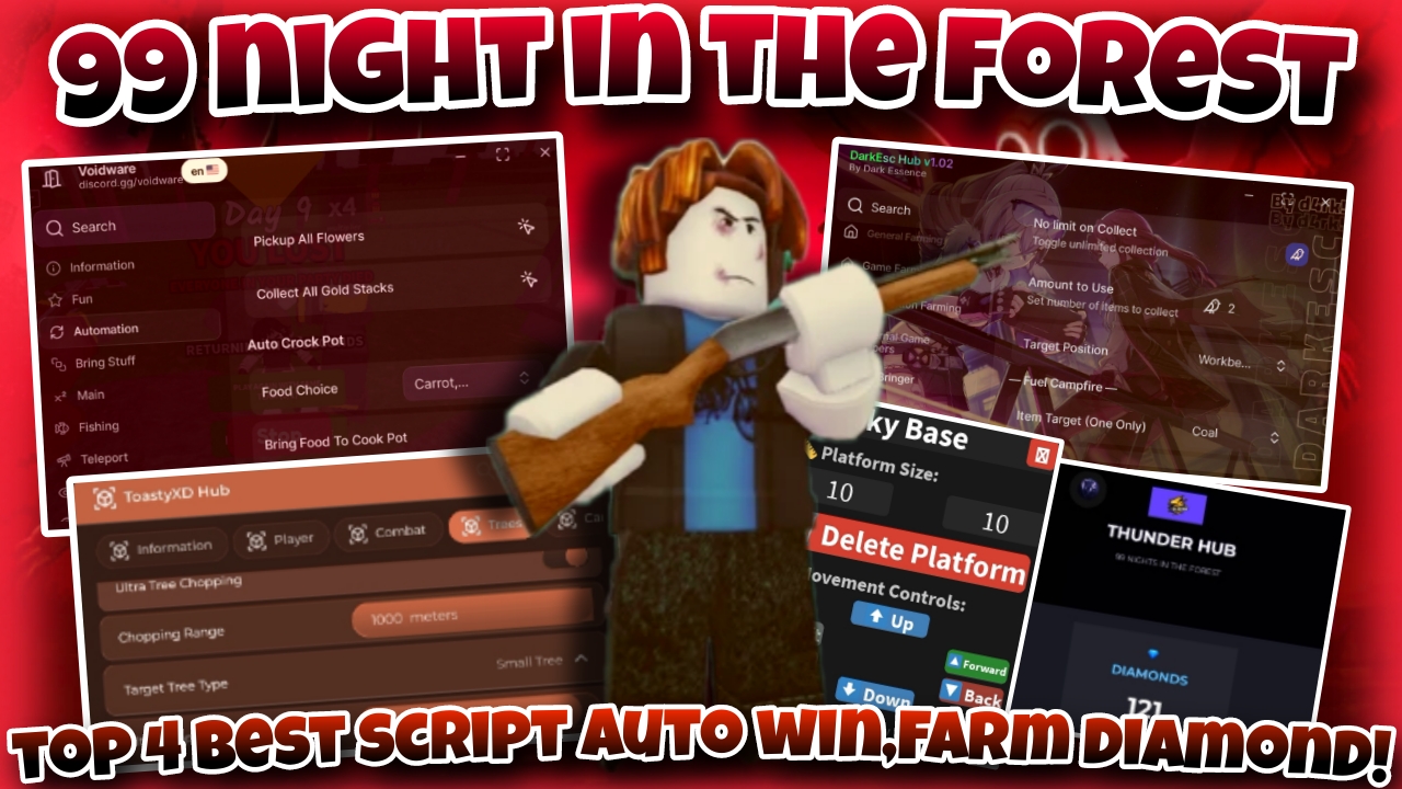 [volcanic eruption]🌋Roblox 99 night in the forest🌋|top 4 best script auto farm diamond & Win|*FREE*