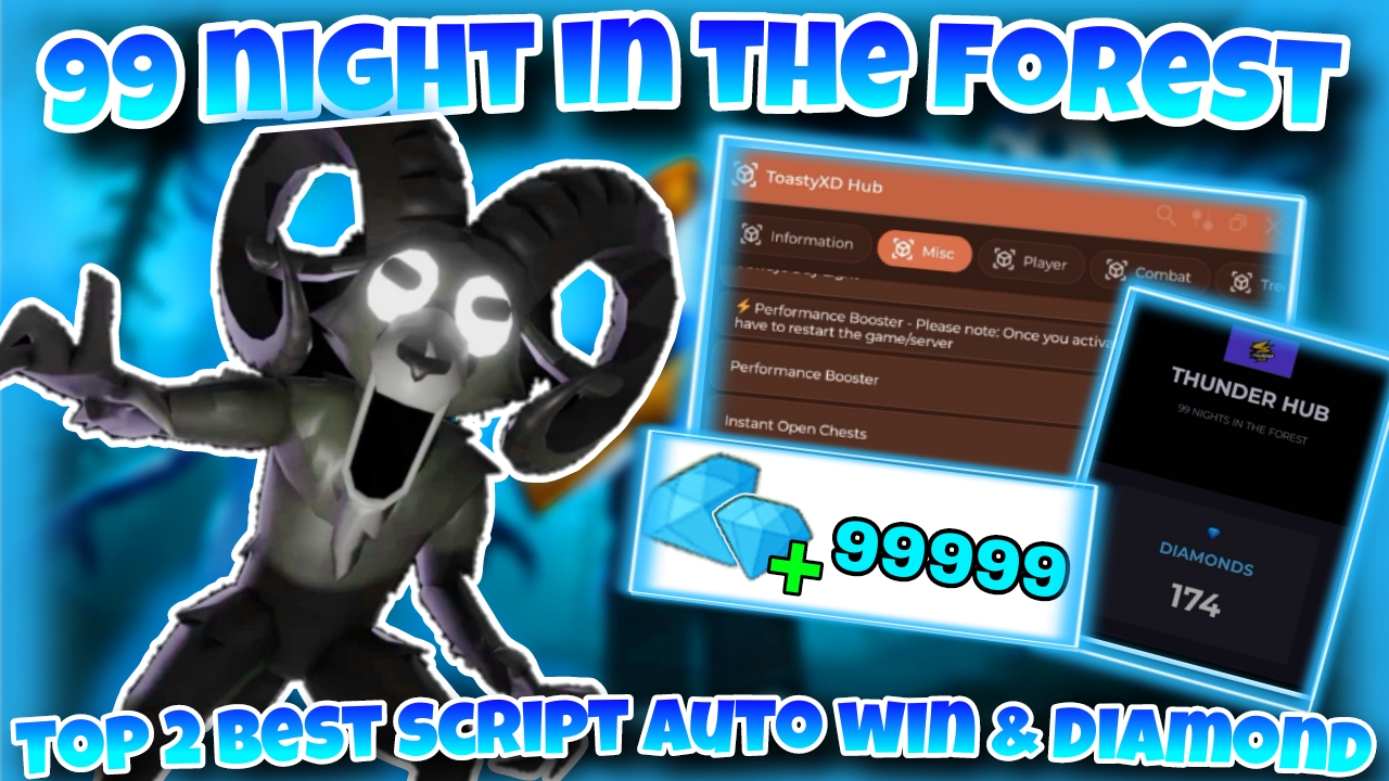 [☄️]Roblox 99 night in the forest|Top 2 best script auto farm diamond & win|*FREE*