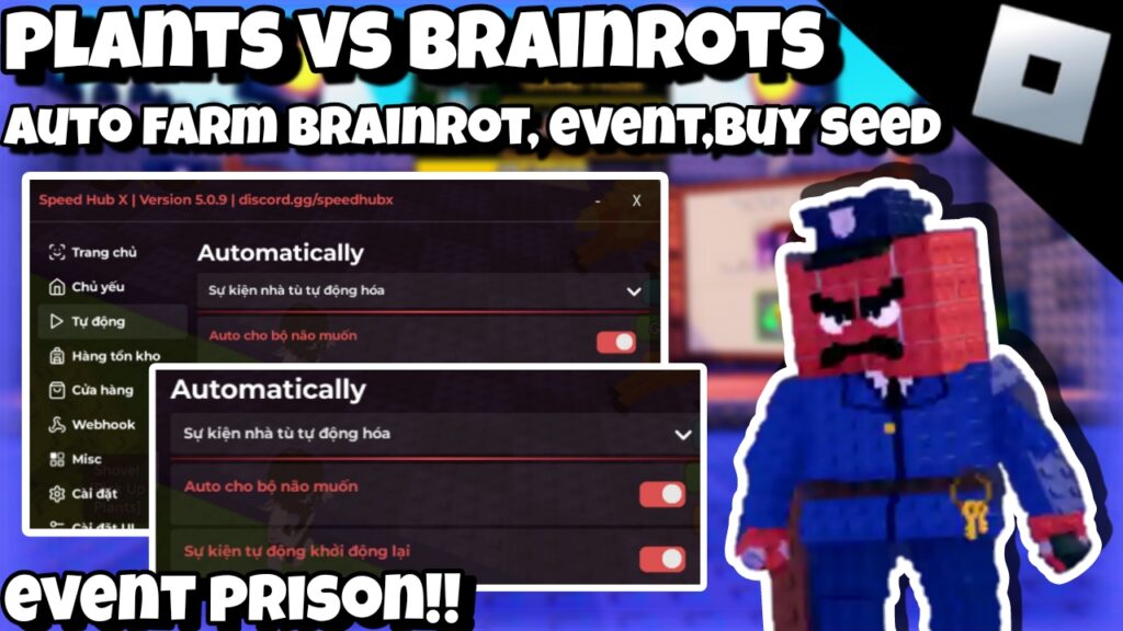[👮PRISON EVENT!]Roblox script Plants vs Brainrots|Auto Farm event,buy seed,sell|*FREE & KEYLESS*