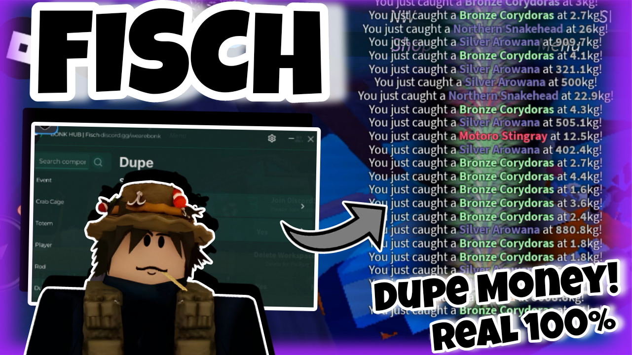 [DUPE🤑]Roblox Fisch|best script dupe money C$|FREE|REAL 100%|BONK HUB|