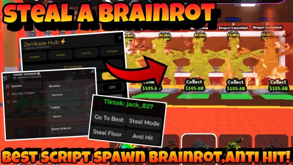 [OP]🎃Roblox script steal a brainrot🎃|Anti Hit,spawn brainrot,no key|*FREE*