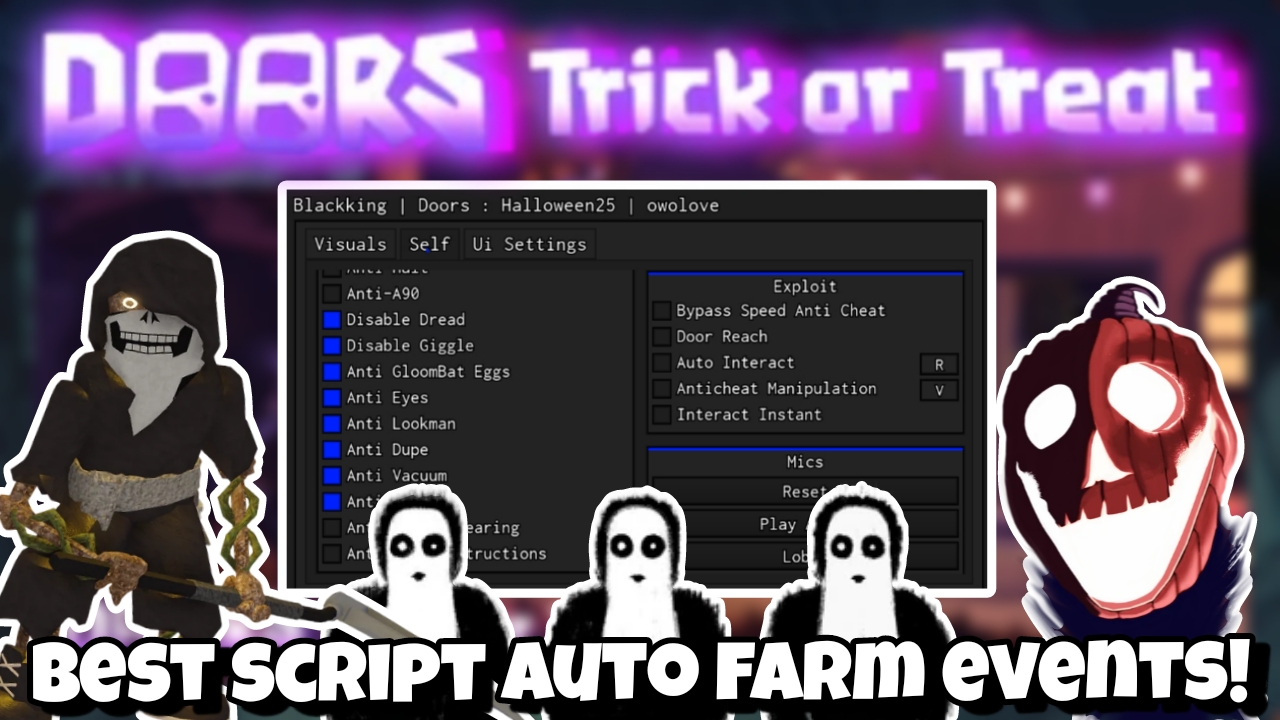[Halloween]🎃Roblox Doors🎃|Trick or treat|Blackking|Best script auto farm event!|*FREE*