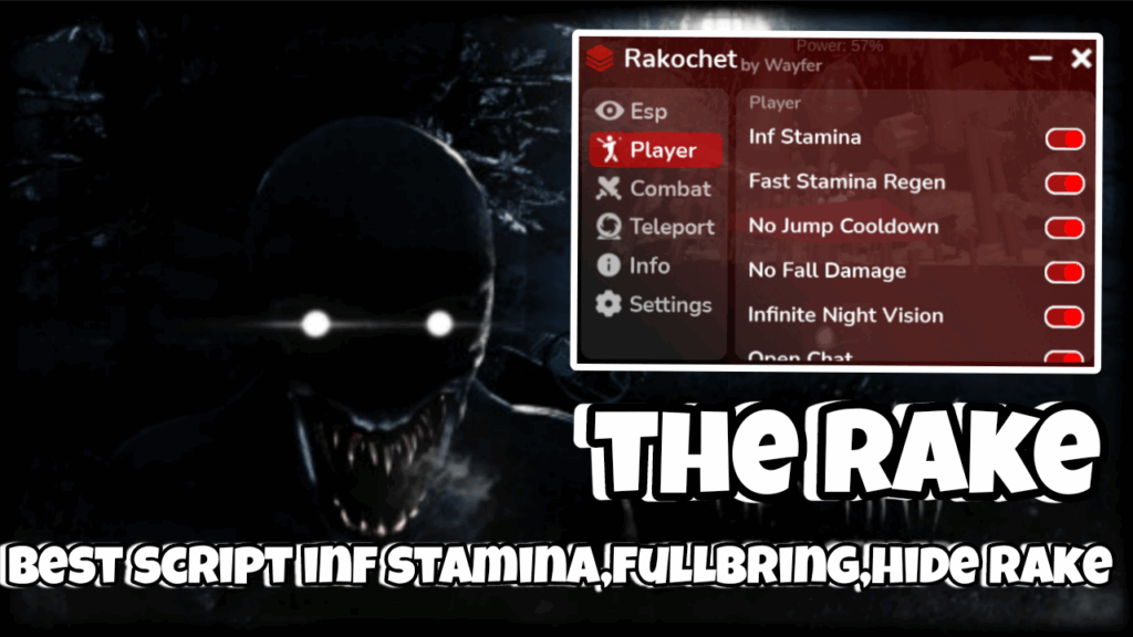 [OP]Roblox The Rake|Best script inf stamina,fullbring,hide rake..|Mobile/PC|Rakochet|*FREE*