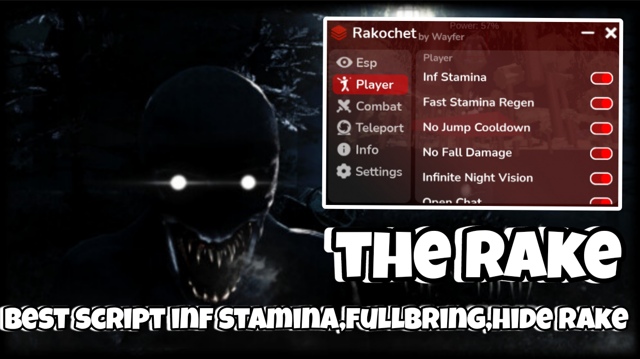 [OP]Roblox The Rake|Best script inf stamina,fullbring,hide rake..|Mobile/PC|Rakochet|*FREE*