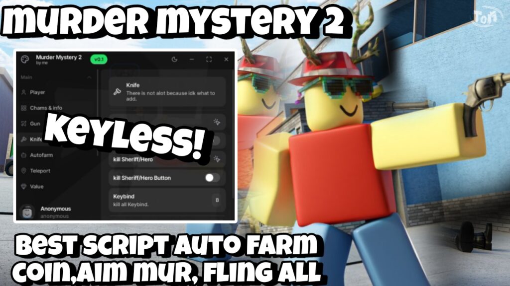 [KEYLESS]🗡️Best script murder mystery 2🗡️|auto farm coin,aim mur,fling all|*OP*
