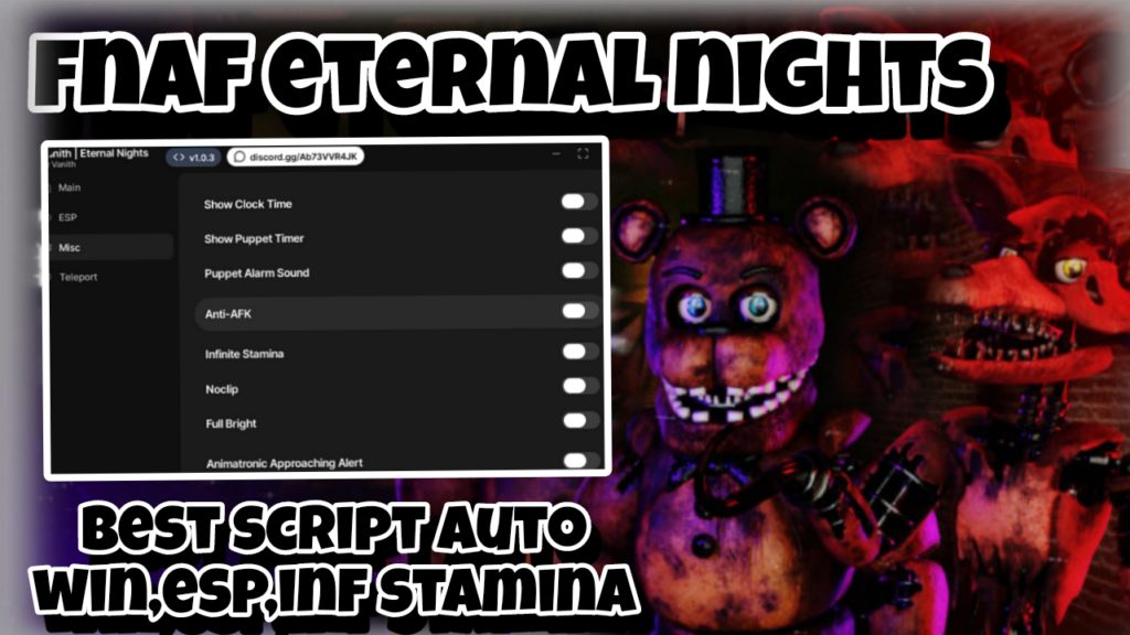 [KEYLESS]🍕Roblox fnaf eternal nights🍕|Best script auto win,farm coin,eps,inf stamina,..|*FREE*