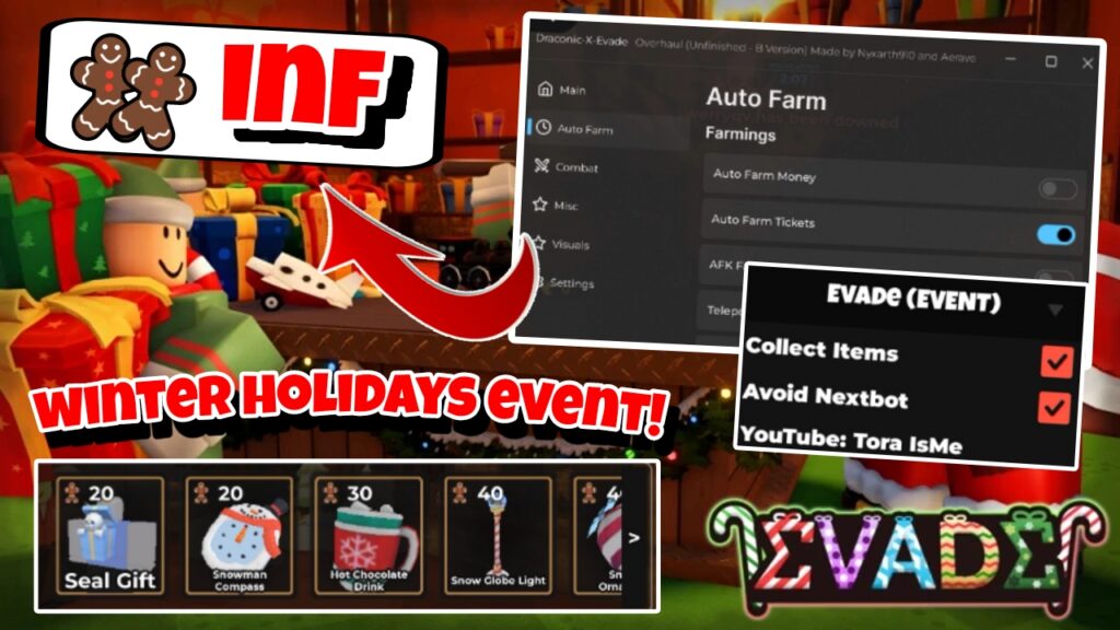 [🎄winter holidays events 2025🎄]Roblox Evade|Top 2 best script auto farm events,ticket|KEYLESS/FREE